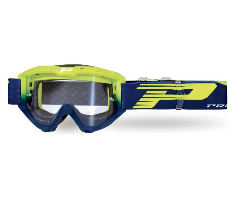 Maschera 3450-309 TR - Giallo Fluo/Blu Navy, Lente Trasparente