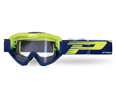 Maschera 3450-309 TR - Giallo Fluo/Blu Navy, Lente Trasparente