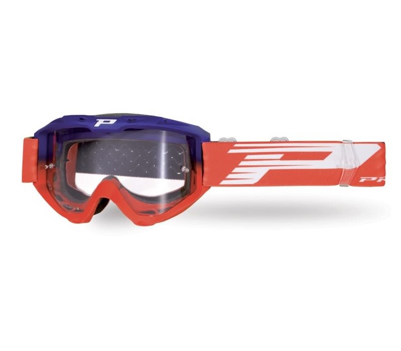 Maschera 3450-338 TR - Blu/Rosso, Lente Trasparente