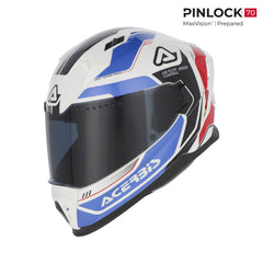 Casco Integrale Moto Acerbis X-WAY Bianco - Blu - Rosso omologato ECE 22-06