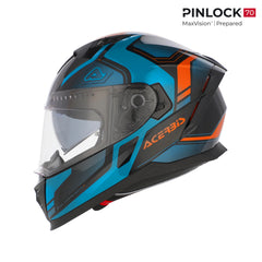 Casco Integrale Moto Acerbis X-WAY omologato ECE 22-06 Nero - Blu - Rosso