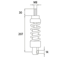 Polini Ammortizzatore anteriore regolabile per VESPA 50 SPECIAL/125 ET3/PK FRONT 173.0502