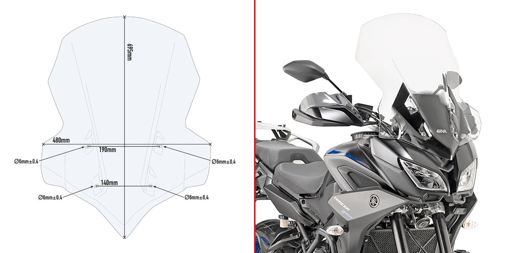 GIVI CUPOLINO Trasparente per YAMAHA TRACER 900