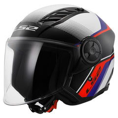 Casco jet LS2 OF616 AIRFLOW II con visera color RUSH