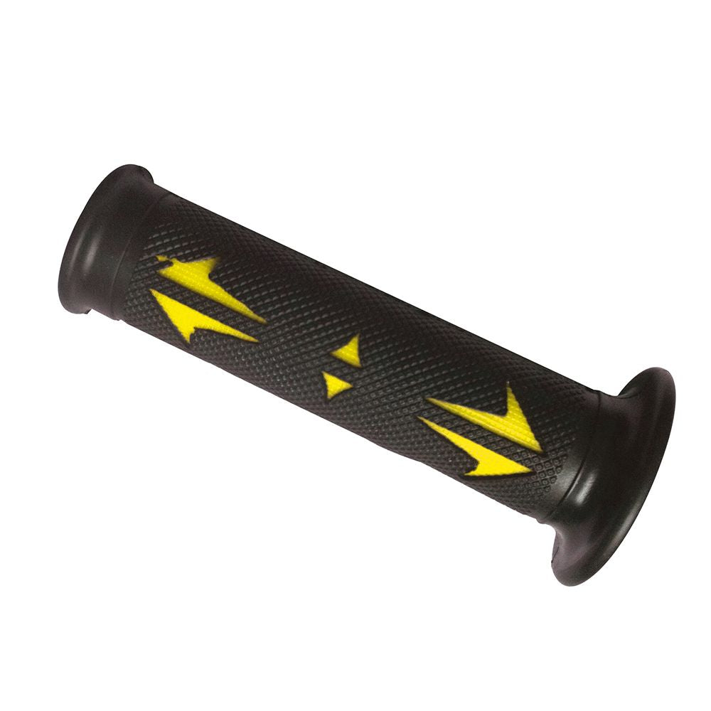 Manopole FRECCIA (Coppia) - 125mm, Gel, Nero/Giallo