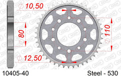 Corona AFAM 10405-40 in acciaio passo 530 HONDA VF 500 F2 1985  -1987