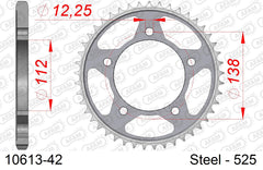 Corona AFAM 10613-42 in acciaio passo 525 HONDA CMX 1100 A REBEL ABS 2021  -2023