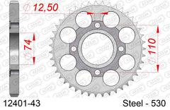 Corona AFAM 12401-43 in acciaio passo 530 YAMAHA XS 500 1978  -1979