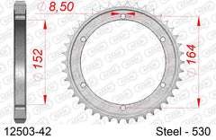 Corona AFAM 12503-42 in acciaio passo 530 YAMAHA SR 500 1978  -1990