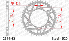 Corona AFAM 12814-43 in acciaio passo 520 YAMAHA MT-03 320 A MTN 320 ABS 2016  -2022