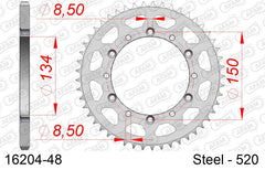Corona AFAM 16204-48 in acciaio passo 520 KAWASAKI KX 125 1998  -1999