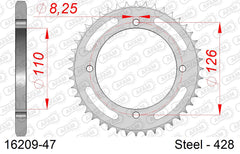 Corona AFAM 16209-47 in acciaio passo 428 KAWASAKI KLX 125 2010  -2016