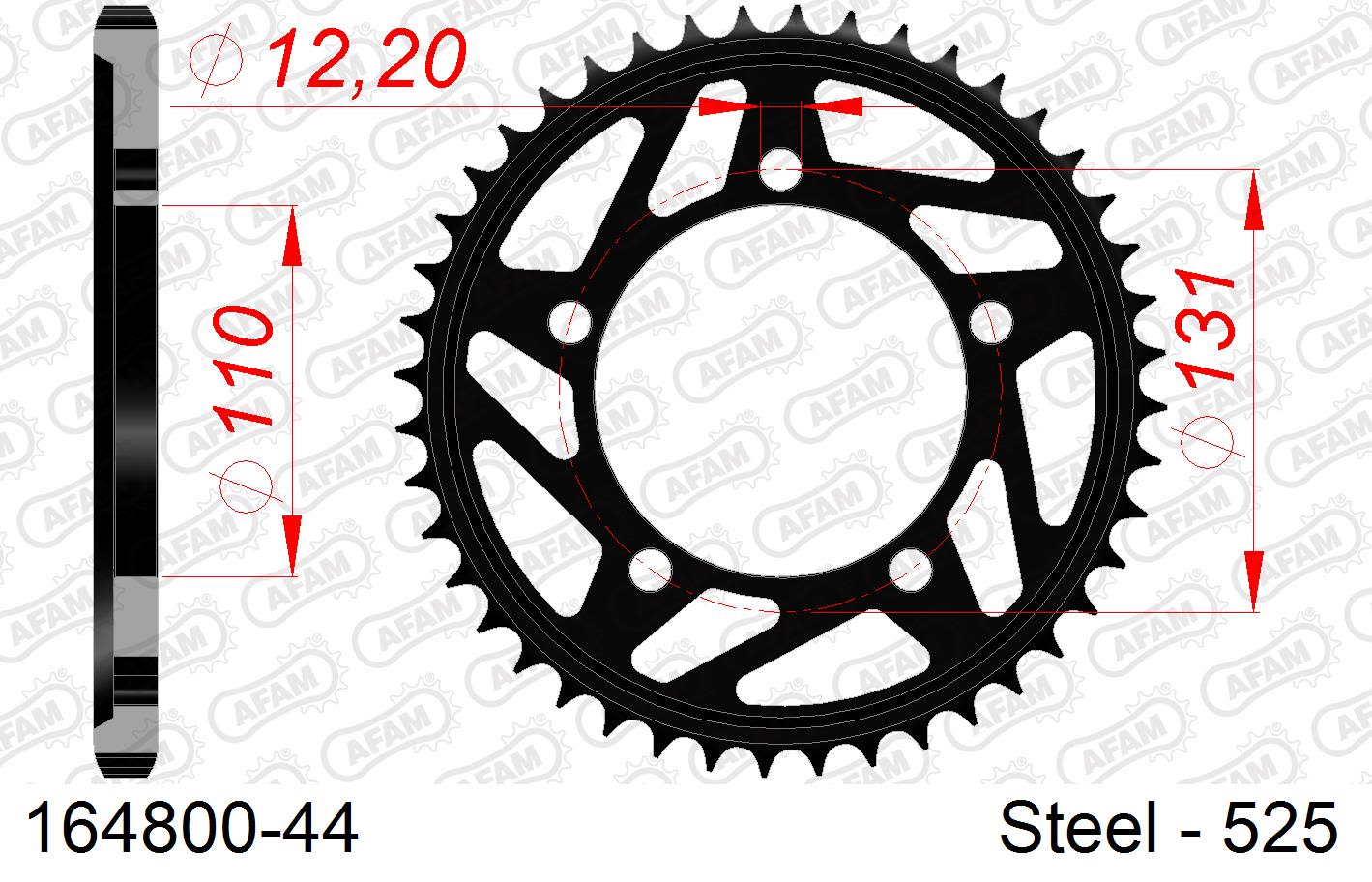 Corona AFAM 164800-44 in acciaio passo 525 BMW S 1000 RR 2009 -2011
