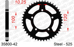 Corona AFAM 35800-42 in acciaio passo 525 APRILIA RSV 1000 1998 -2003