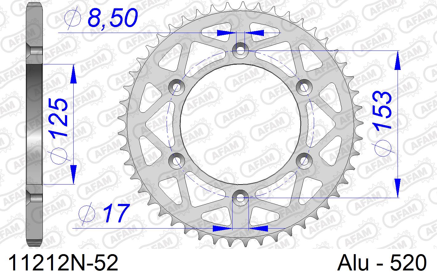 Corona AFAM 11212N-52 in all. passo 520 HONDA CR 125 R 2000  -2007