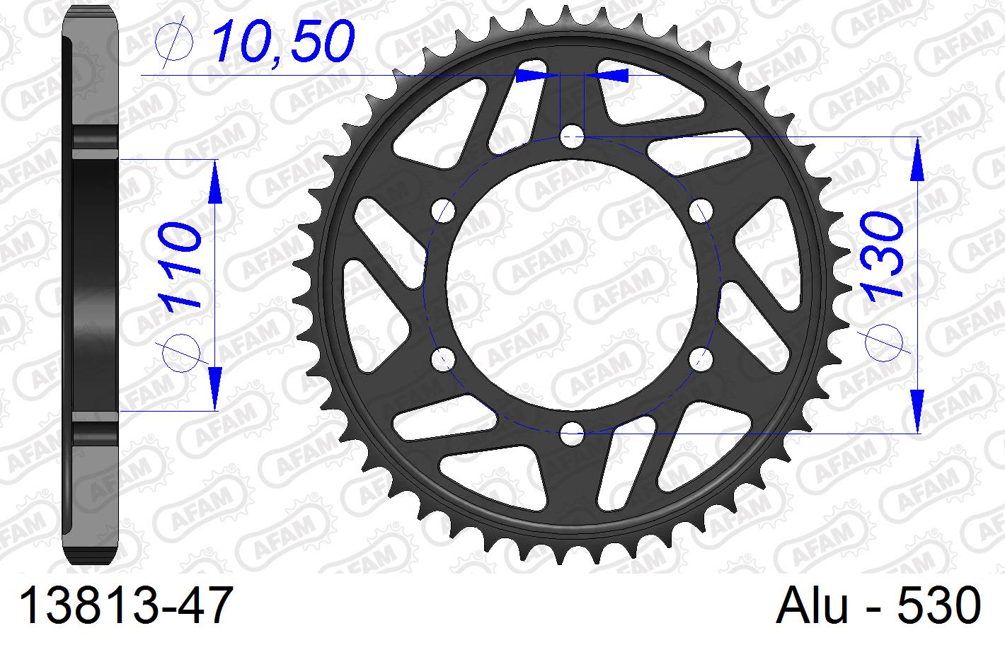 Corona AFAM 13813-47 in all. passo 530 YAMAHA YZF 1000 R1 2009  -2014
