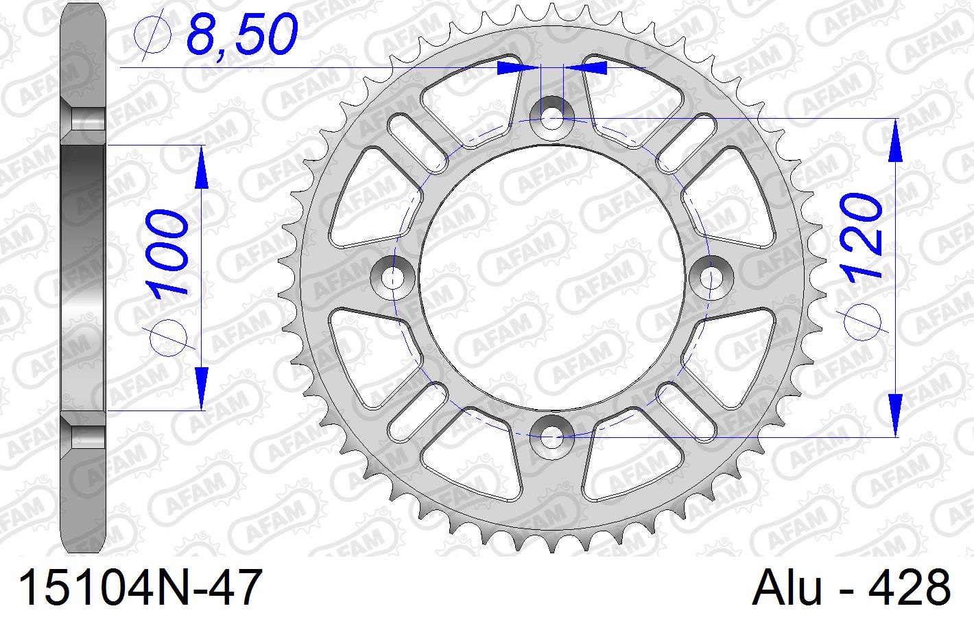 Corona AFAM 15104N-47 in all. passo 428 SUZUKI RM 85 2002  -2023