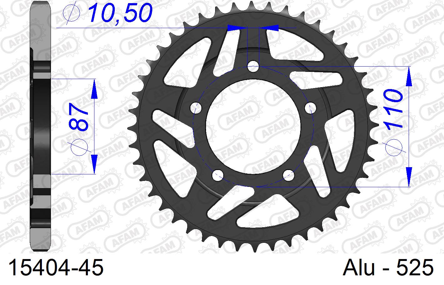 Corona AFAM 15404-45 in all. passo 520 SUZUKI SV 650 N 1999 -2010