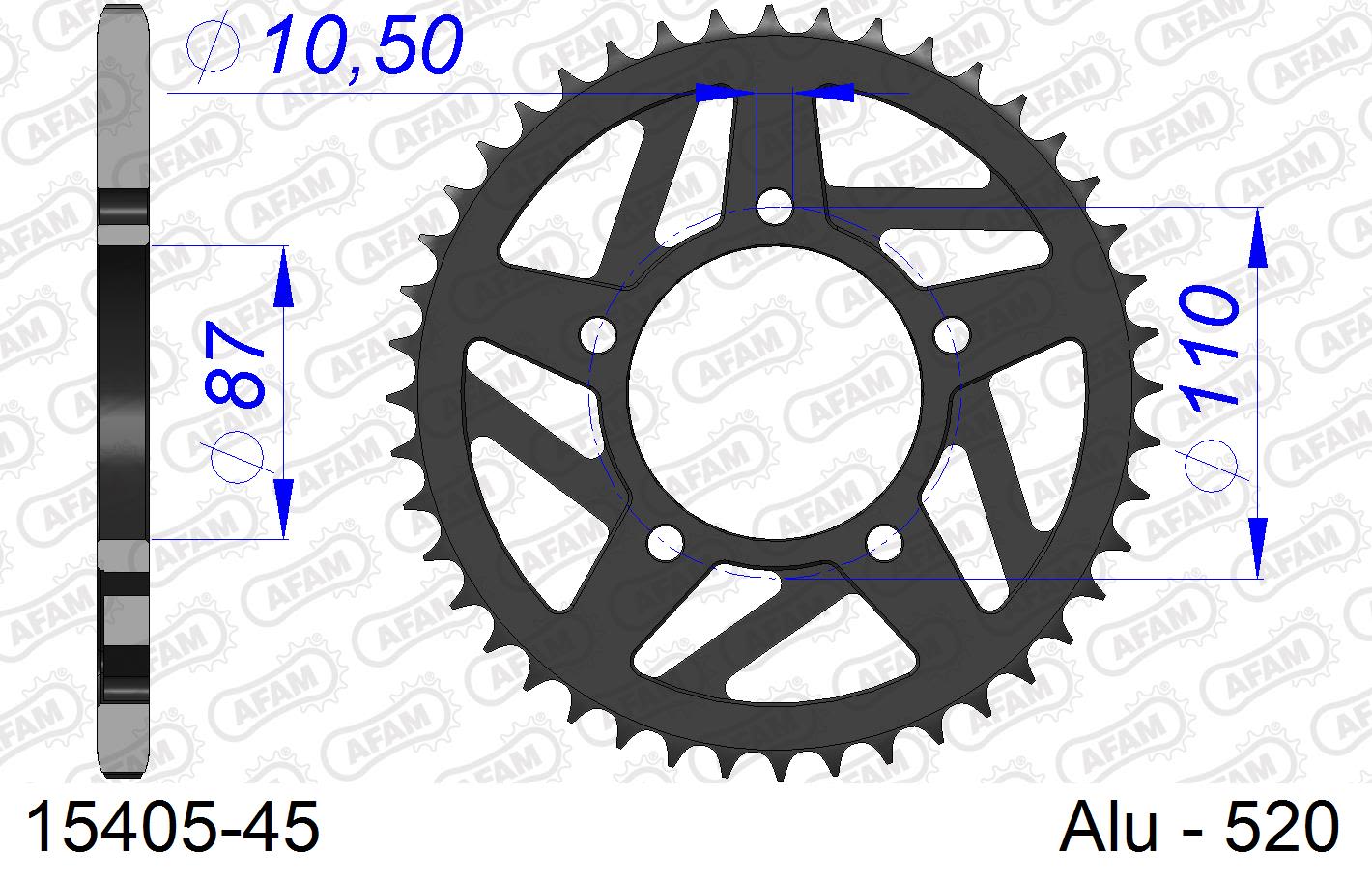 Corona AFAM 15405-45 in all. passo 520 SUZUKI SV 650 N 1999 -2010