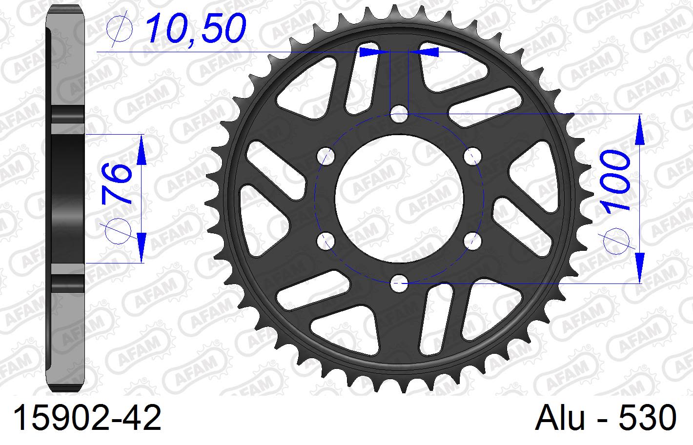 Corona AFAM 15902-42 in all. passo 530 SUZUKI GSX-R 1100 W 1993 -1994