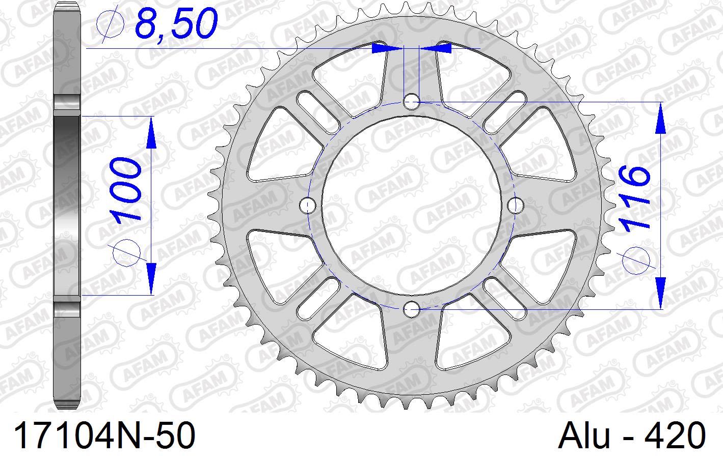 Corona AFAM 17104N-50 in all. passo 420 KAWASAKI KX 85 17-14 2003  -2023