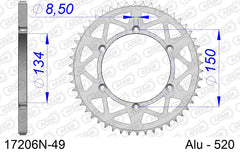 Corona AFAM 17206N-49 in all. passo 520 KAWASAKI KX 125 1992  -2002