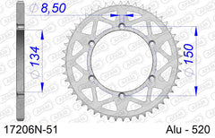 Corona AFAM 17206N-51 in all. passo 520 KAWASAKI KX 125 2003  -2008