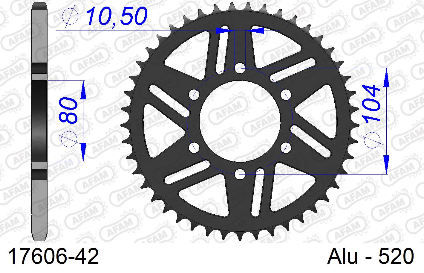 Corona AFAM 17606-42 in all. passo 520 KAWASAKI Z 1000 ZR 1000 2003 -2013