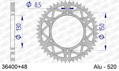 Corona AFAM 36400+48 in all. passo 520 APRILIA RXV 450 2006  -2008