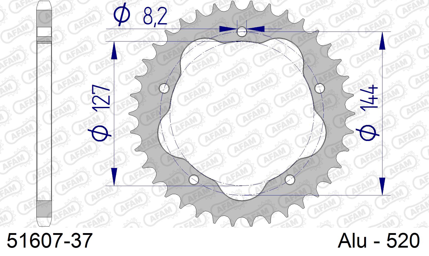 Corona AFAM 51607-37 in all. passo 520 DUCATI 748 SP 1995 -1998