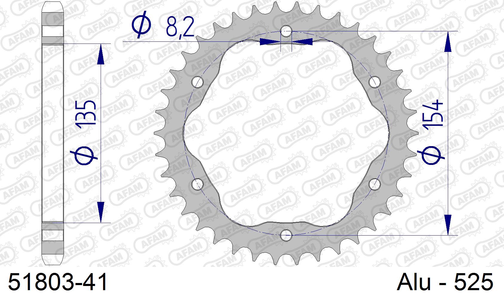Corona AFAM 51803-41 in all. passo 525 DUCATI V4 1100 PANIGALE 2018 -2022