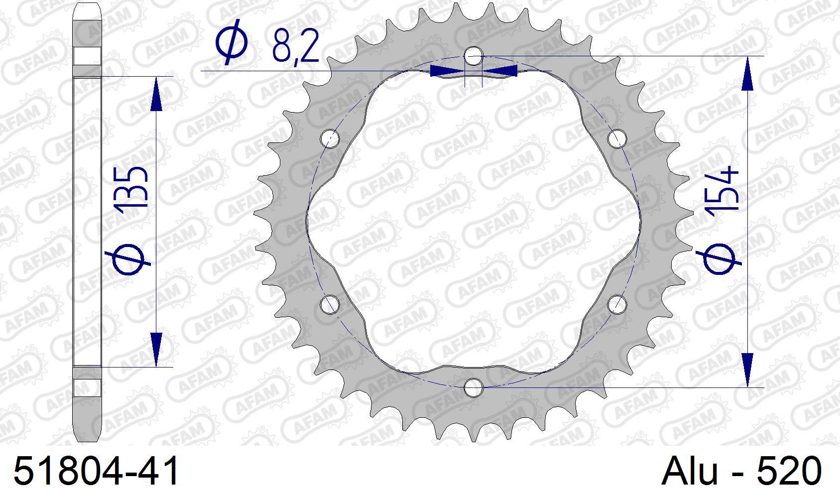 Corona AFAM 51804-41 in all. passo 520 DUCATI V4 1100 PANIGALE 2018 -2022