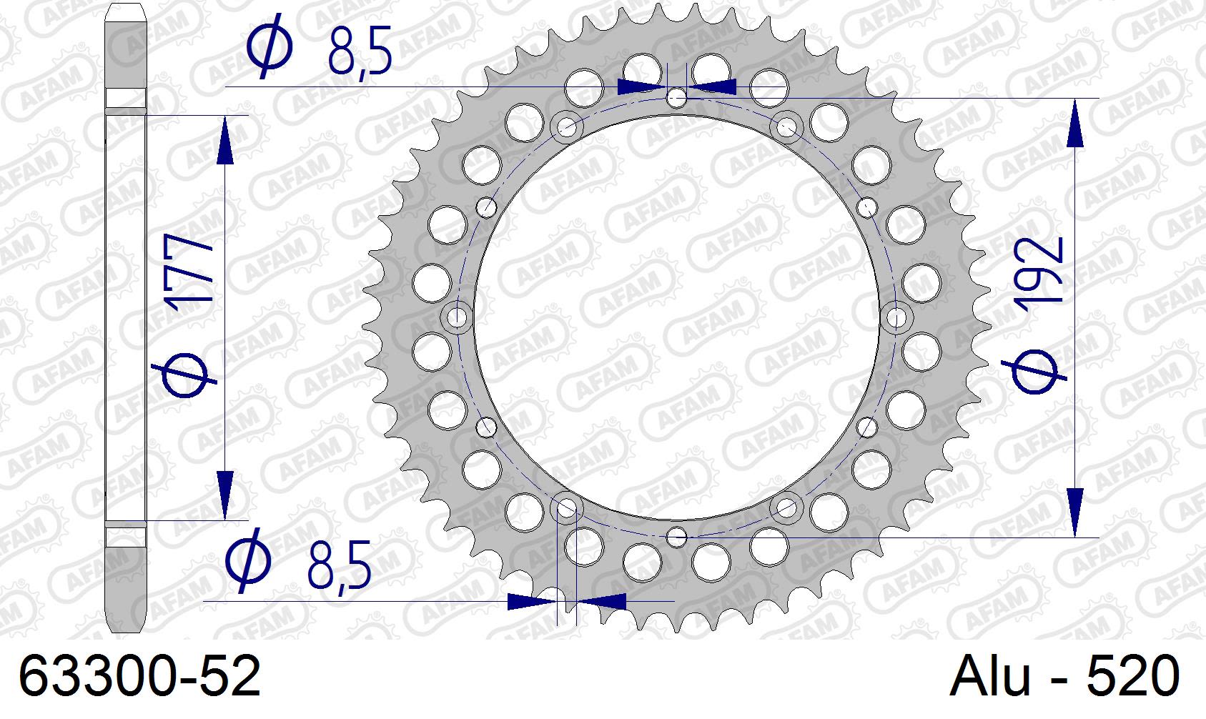 Corona AFAM 63300-52 in all. passo 520 HUSQVARNA CR 125 1985  -1986