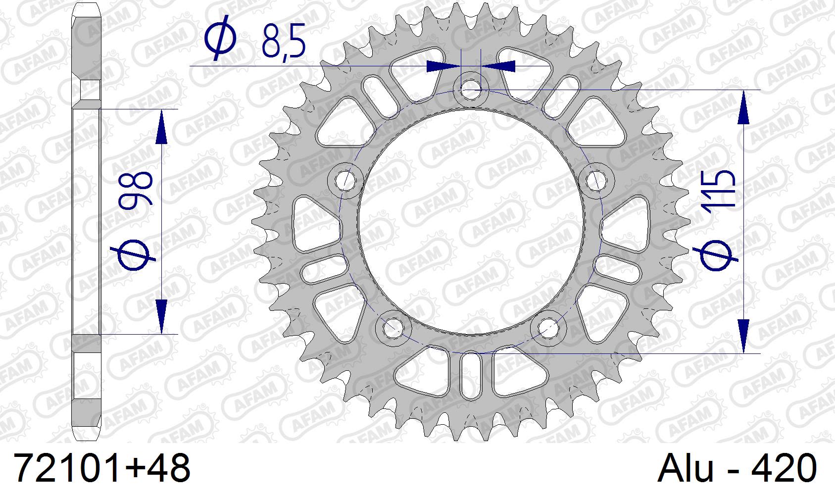 Corona AFAM 72101+48 in all. passo 420 GAS-GAS MC 65 2021  -2023