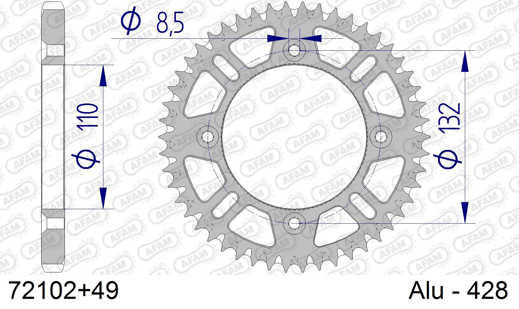Corona AFAM 72102+49 in all. passo 428 GAS-GAS MC 85 2021  -2023