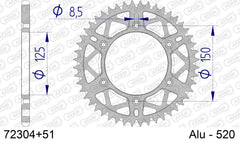 Corona AFAM 72304+51 in all. passo 520 GAS-GAS MC 125 2021  -2023