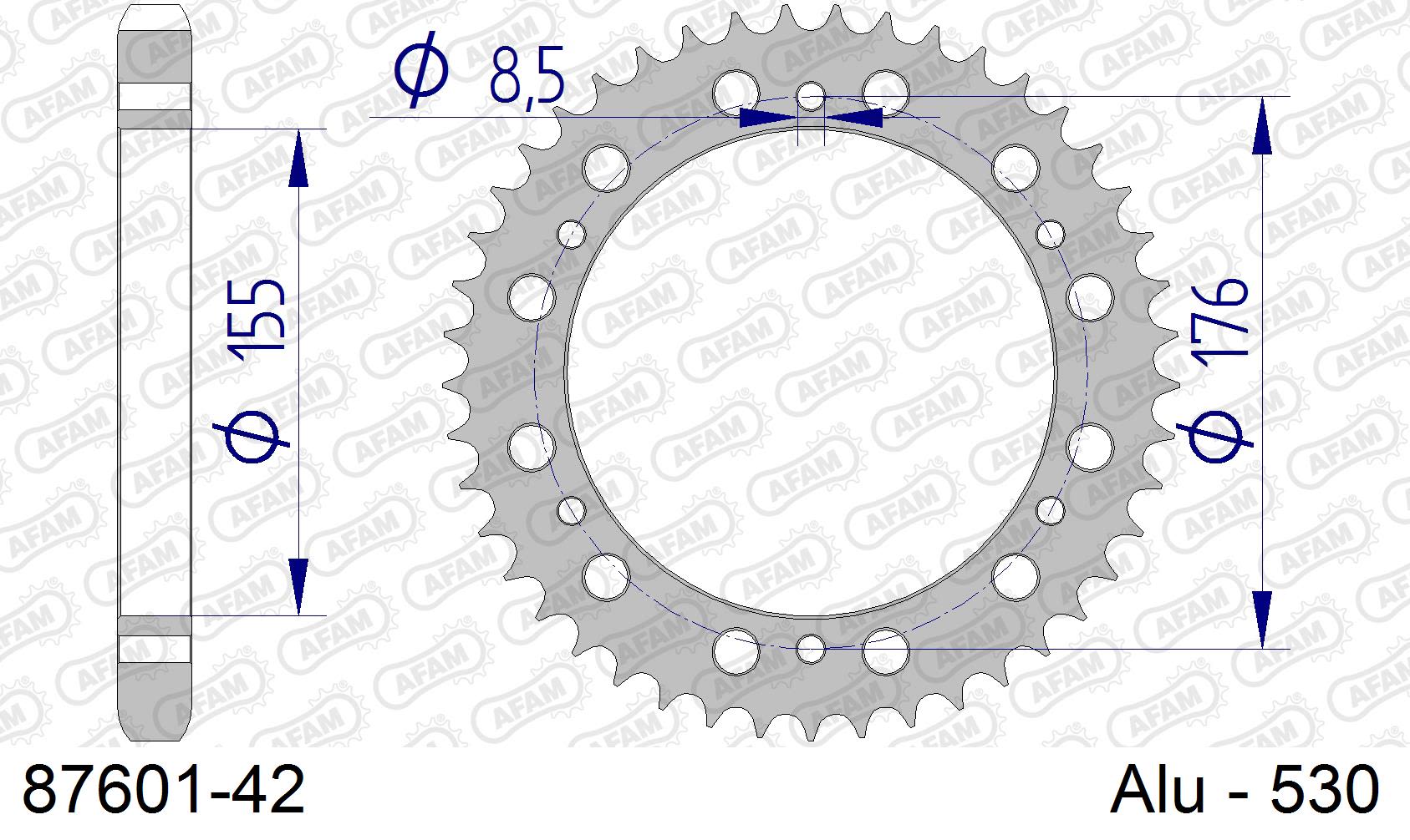 Corona AFAM 87601-42 in all. passo 530 TRIUMPH 1050 SPEED TRIPLE 2005  -2010