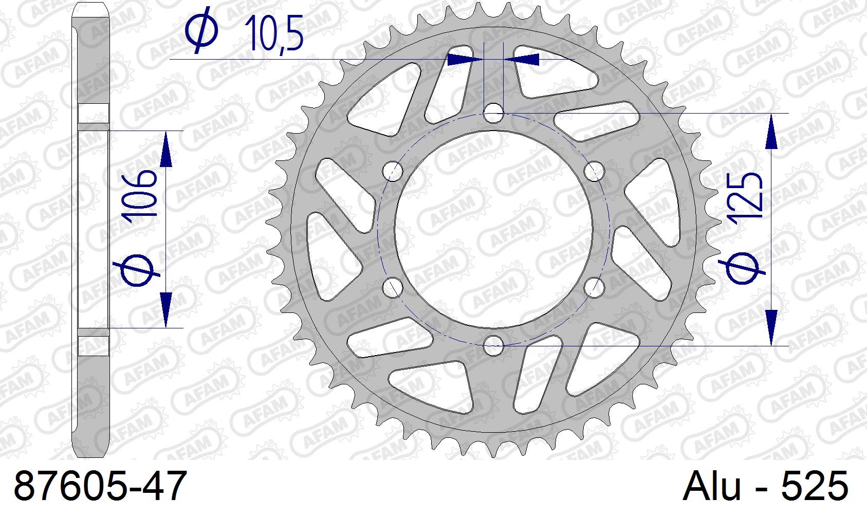 Corona AFAM 87605-47 in all. passo 525 TRIUMPH 675 DAYTONA 2006  -2016