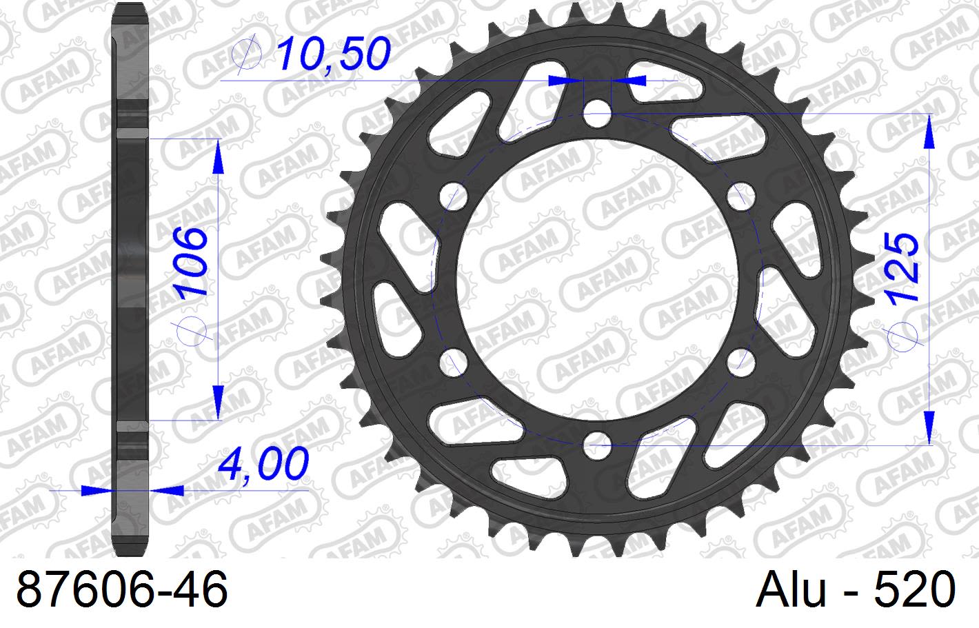 Corona AFAM 87606-46 in all. passo 520 TRIUMPH R 765 STREET TRIPLE 2017  -2022
