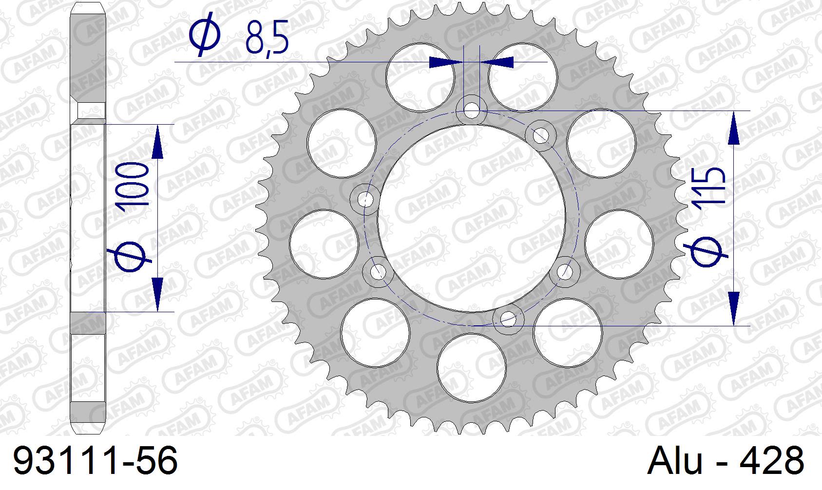 Corona AFAM 93111-56 in all. passo 428 BETA RR 50 ENDURO 1999  -2001