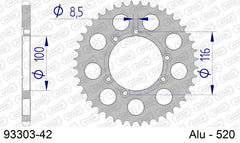 Corona AFAM 93303-42 in all. passo 520 SHERCO 2,5 TRIAL 2.5 1999  -2001