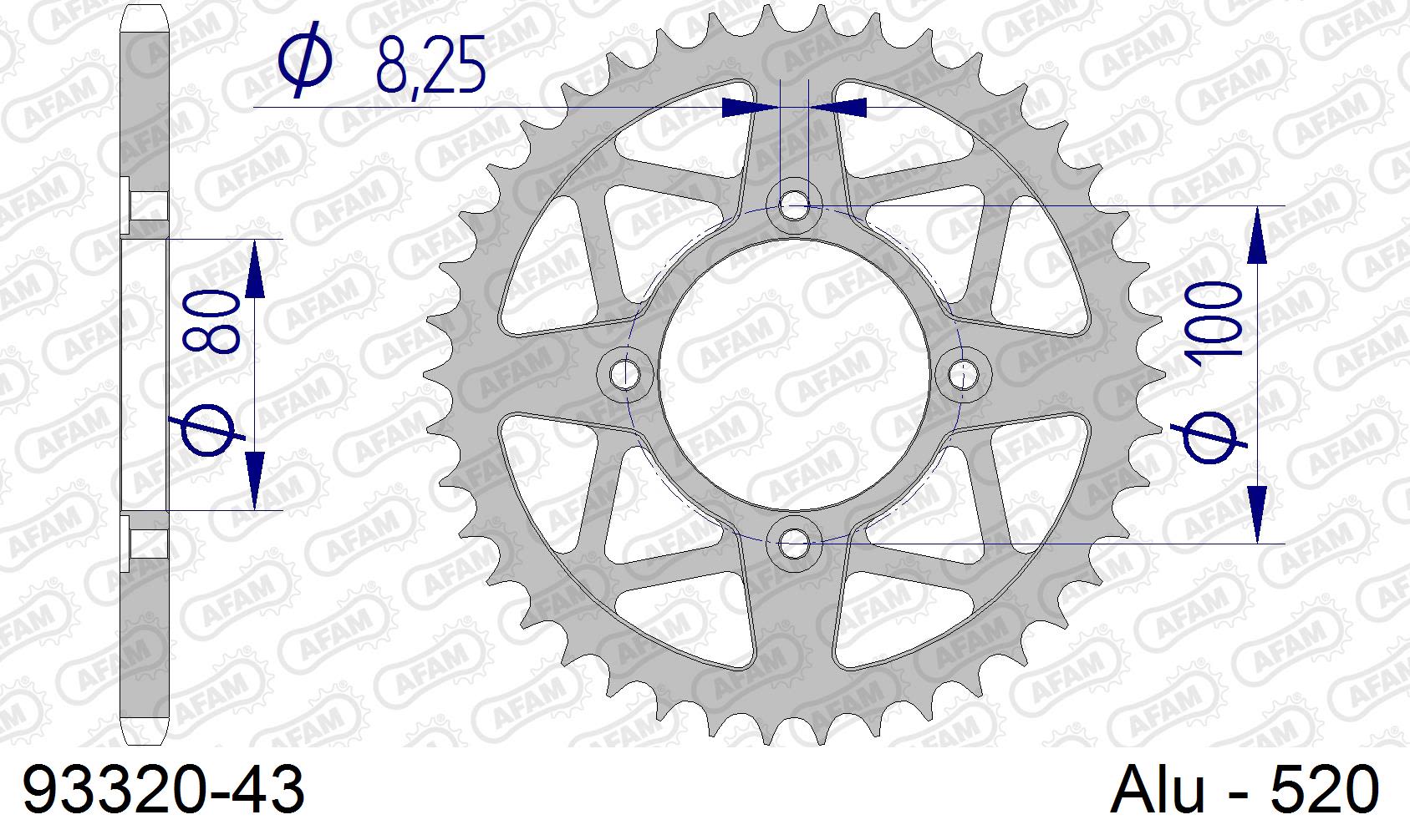Corona AFAM 93320-43 in all. passo 520 BETA EVO 125 2009  -2022