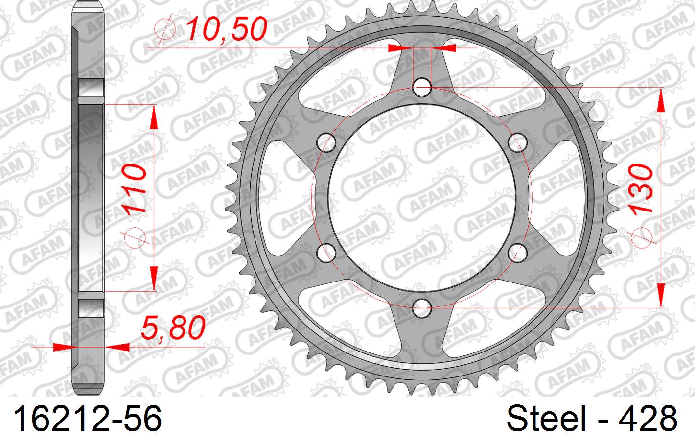 Corona AFAM 16212-56 In Acc  Passo 428 KAWASAKI NINJA 125 BX 125 AKF,AKFA,ALF,ALFA 2019  -2023