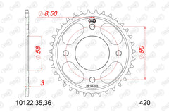 Corona AFAM acciaio10122-35 Passo 420 HONDA C 125 A SUPER CUB N 2022  -2023