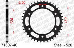 Corona AFAM acciaio71307-40 Passo 520 MASH 650 X-RIDE 2020  -2021