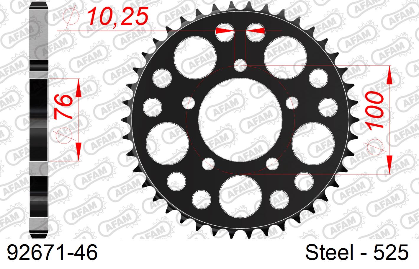 Corona AFAM acciaio92671-46 Passo 525 BENELLI IMPERIALE 2018  -2021