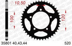 Corona AFAM 35801-45 PS In acciaio Passo 520 APRILIA 650 IE PEGASO STRADA 2005  -2010