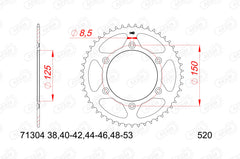Corona AFAM 71304-49 In acciaio Passo 520 KTM SX-F 450 2020  -2022