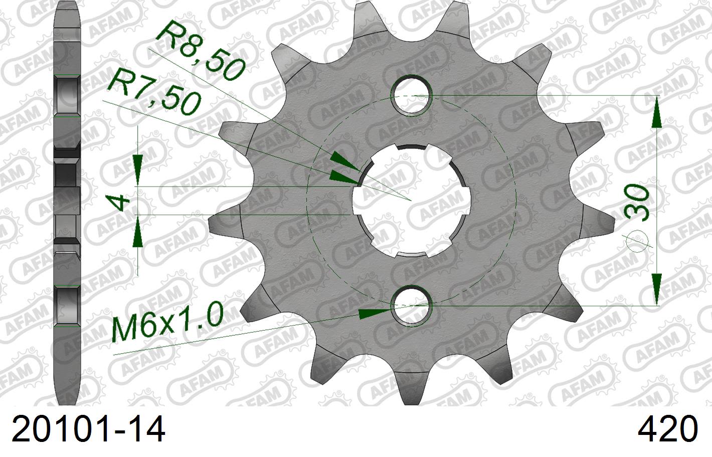 Pignone AFAM 20101-14 passo 420 HONDA ANF 125 INNOVA 2003 -2011