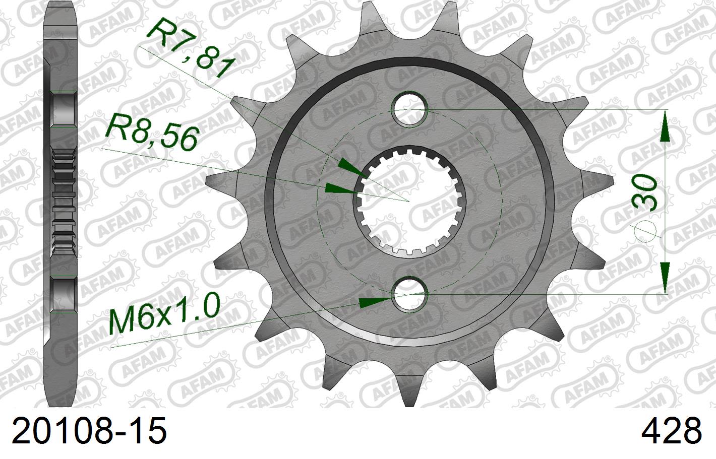 Pignone AFAM 20108-15 passo 428 HONDA CR 85 RB 2003 -2004